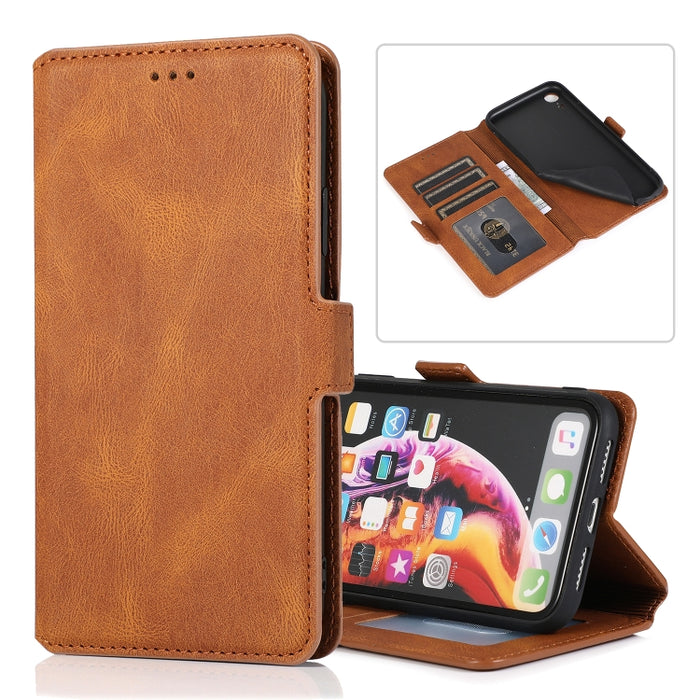 Cierre de cierre magnético retro Estuche de cuero con tapa horizontal con soporte y ranuras para tarjetas y marco de fotos y billetera, For iPhone 6, For iPhone 6 Plus, For iPhone SE 2022 / SE 2020 / 8 / 7, For iPhone 8 Plus / 7 Plus, For iPhone 11    ...