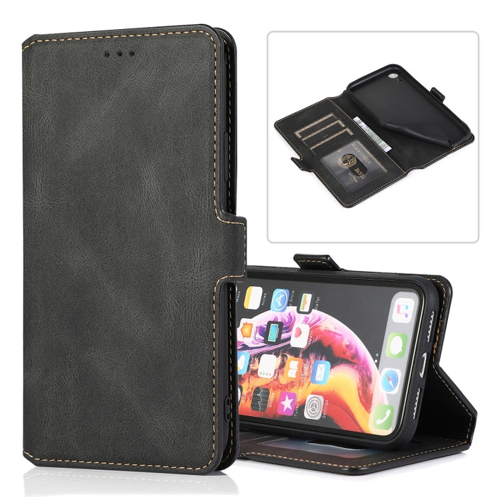 Cierre de cierre magnético retro Estuche de cuero con tapa horizontal con soporte y ranuras para tarjetas y marco de fotos y billetera, For iPhone 6, For iPhone 6 Plus, For iPhone SE 2022 / SE 2020 / 8 / 7, For iPhone 8 Plus / 7 Plus, For iPhone 11    ...