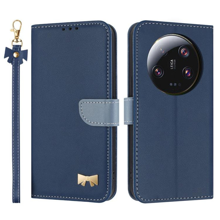 Funda de cuero con lazo metálico para teléfono con correa de mano, For Xiaomi 13 Ultra