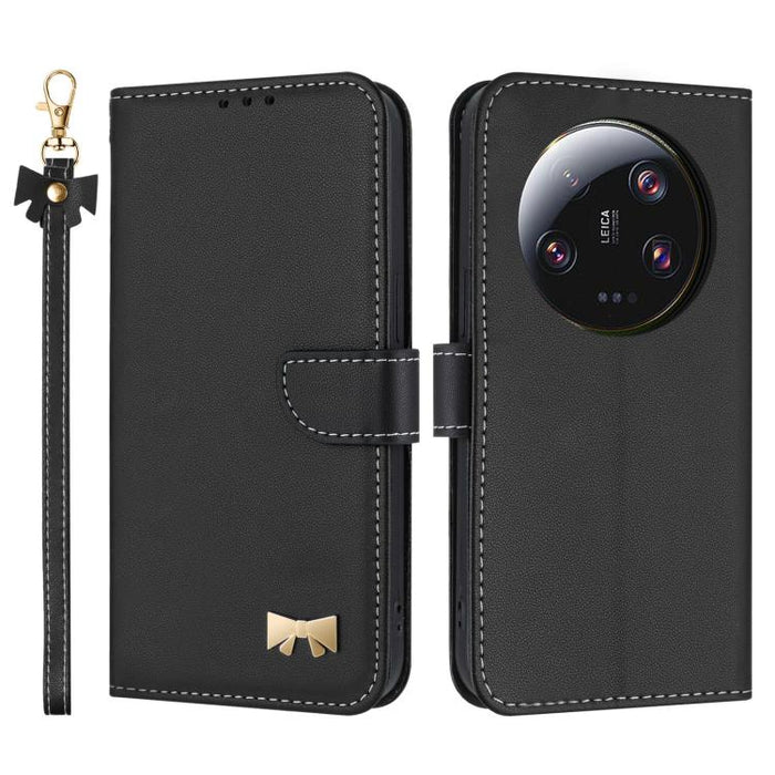 Funda de cuero con lazo metálico para teléfono con correa de mano, For Xiaomi 13 Ultra