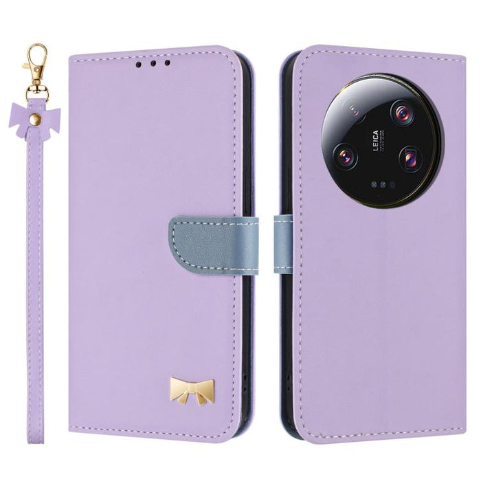 Funda de cuero con lazo metálico para teléfono con correa de mano, For Xiaomi 13 Ultra
