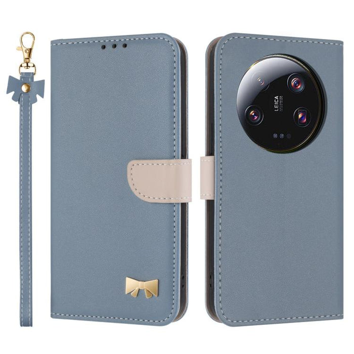 Funda de cuero con lazo metálico para teléfono con correa de mano, For Xiaomi 13 Ultra