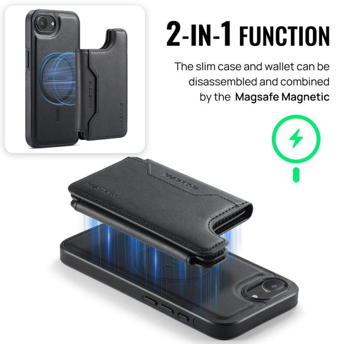 MAGKING K3 Series MagSafe RFID Card Bag Detachable Phone Case, For iPhone 17e / 16e, For iPhone 17, For iPhone 16 Pro Max, For iPhone 16 Pro, For iPhone 16 Plus, For iPhone 16