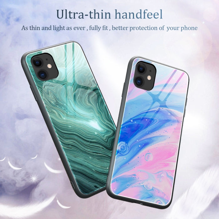 Estuche protector de vidrio con patrón de mármol