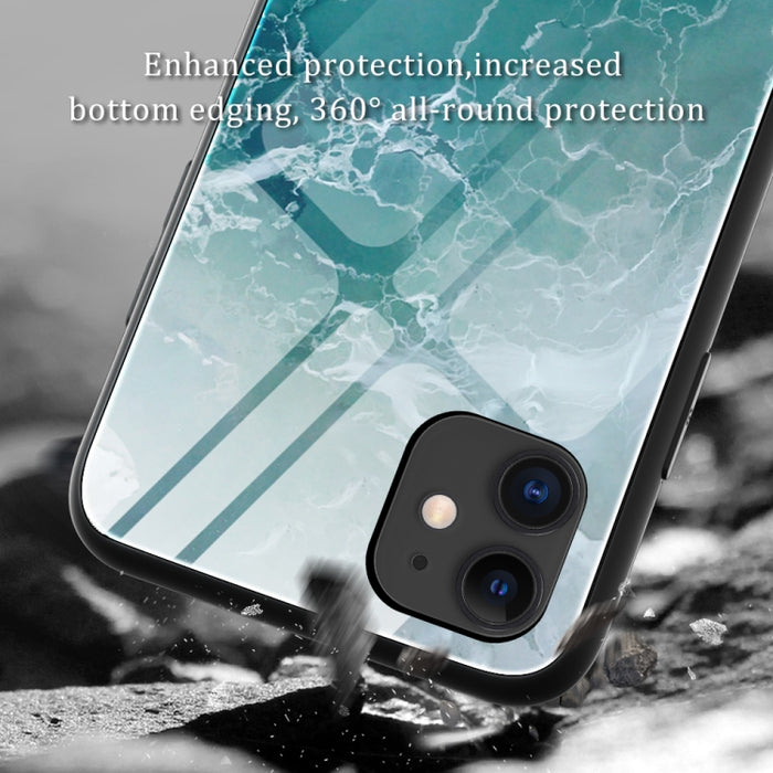 Estuche protector de vidrio con patrón de mármol