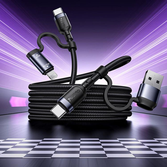 Yesido CA200 1.2m 60W USB / Type-C to Type-C / 8 Pin Fast Charging Data Cable, CA200