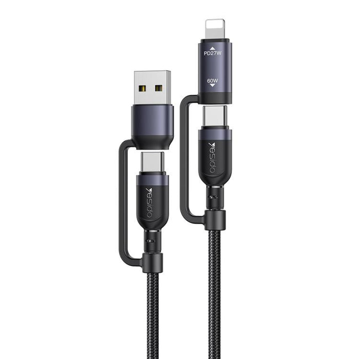 Yesido CA200 1.2m 60W USB / Type-C to Type-C / 8 Pin Fast Charging Data Cable, CA200
