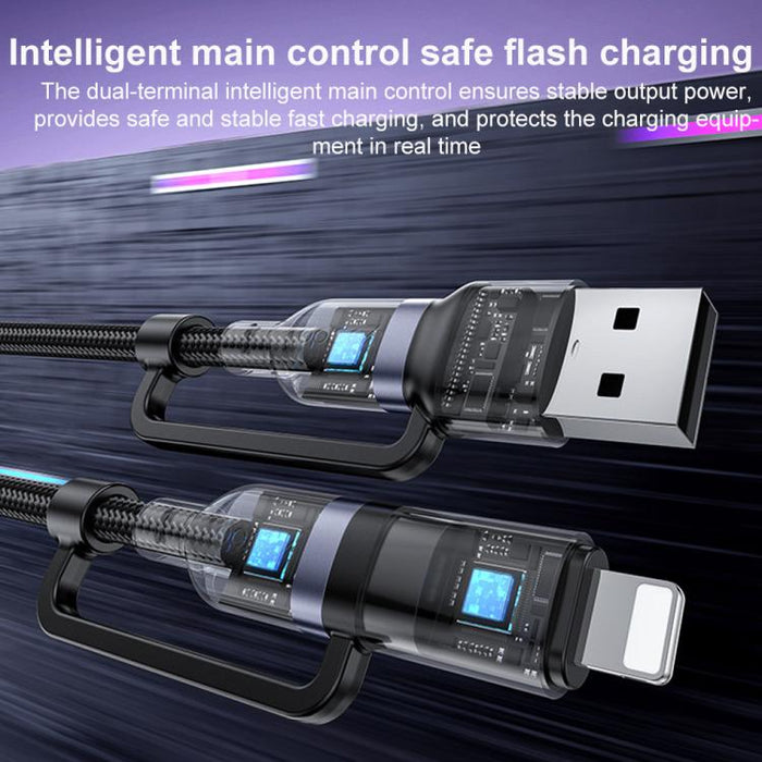 Yesido CA200 1.2m 60W USB / Type-C to Type-C / 8 Pin Fast Charging Data Cable, CA200