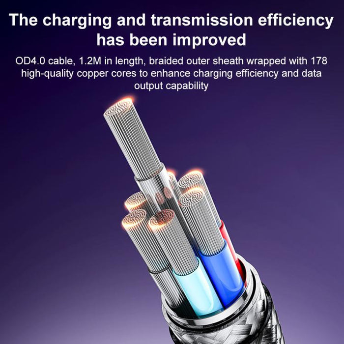 Yesido CA200 1.2m 60W USB / Type-C to Type-C / 8 Pin Fast Charging Data Cable, CA200