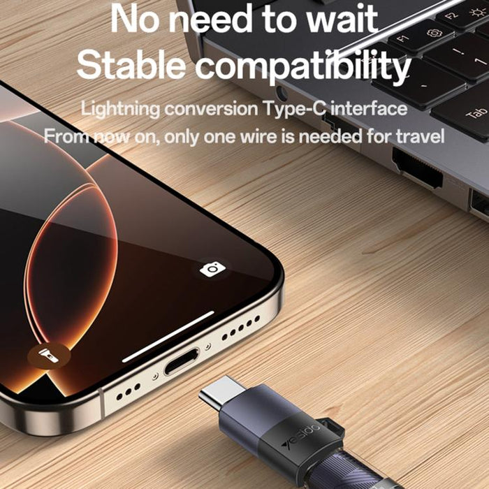 Yesido GS28 8 Pin Female to Type-C Male 60W Charging Adapter, GS28