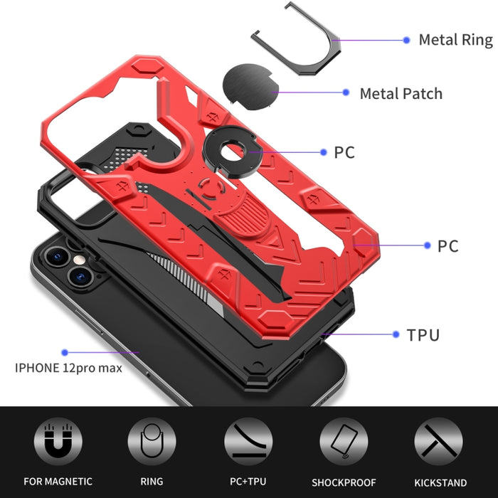 Iron Knight Series 2 en 1 PC + Funda de teléfono TPU con soporte para anillo