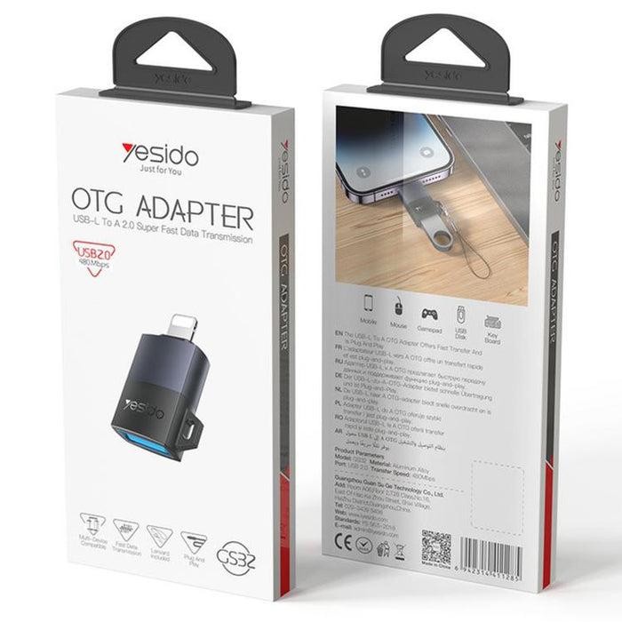 Yesido GS32 USB 2.0 Female to 8 Pin Male 480Mbps Charging Adapter, GS32
