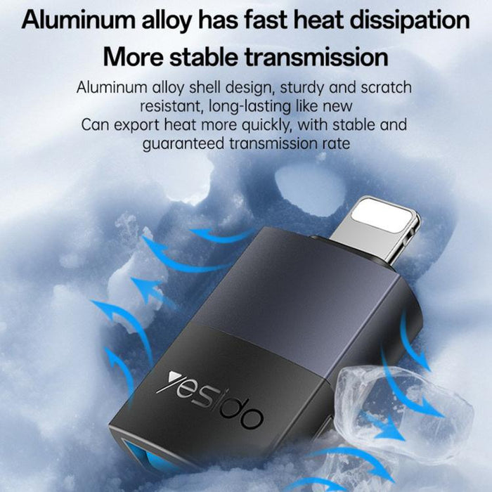 Yesido GS32 USB 2.0 Female to 8 Pin Male 480Mbps Charging Adapter, GS32