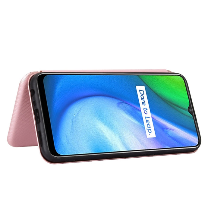 Textura de fibra de carbono Flip horizontal magnético TPU + PC + Funda de cuero PU con ranura para tarjeta, For OPPO Realme V3, For Samsung Galaxy A42 5G, For Vivo Y20 / Y20i (Indian), For Xiaomi Poco X3 NFC, For Xiaomi Redmi K30 Ultra