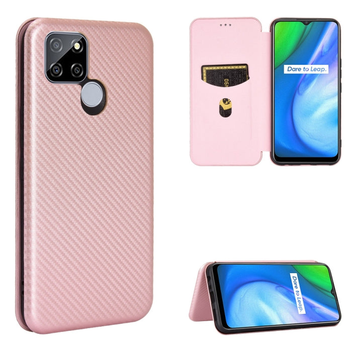 Textura de fibra de carbono Flip horizontal magnético TPU + PC + Funda de cuero PU con ranura para tarjeta, For OPPO Realme V3, For Samsung Galaxy A42 5G, For Vivo Y20 / Y20i (Indian), For Xiaomi Poco X3 NFC, For Xiaomi Redmi K30 Ultra
