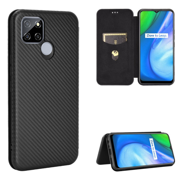 Textura de fibra de carbono Flip horizontal magnético TPU + PC + Funda de cuero PU con ranura para tarjeta, For OPPO Realme V3, For Samsung Galaxy A42 5G, For Vivo Y20 / Y20i (Indian), For Xiaomi Poco X3 NFC, For Xiaomi Redmi K30 Ultra