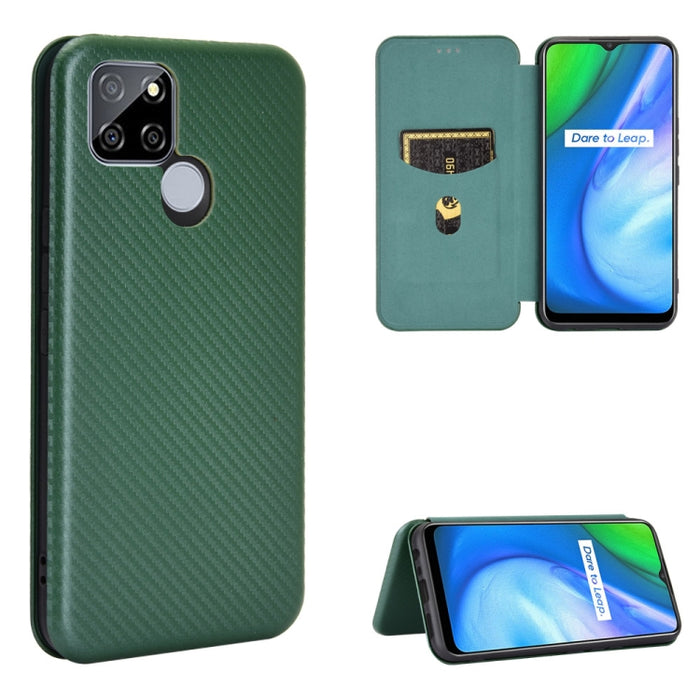 Textura de fibra de carbono Flip horizontal magnético TPU + PC + Funda de cuero PU con ranura para tarjeta, For OPPO Realme V3, For Samsung Galaxy A42 5G, For Vivo Y20 / Y20i (Indian), For Xiaomi Poco X3 NFC, For Xiaomi Redmi K30 Ultra