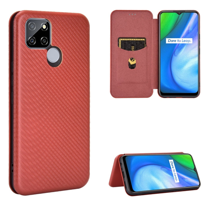 Textura de fibra de carbono Flip horizontal magnético TPU + PC + Funda de cuero PU con ranura para tarjeta, For OPPO Realme V3, For Samsung Galaxy A42 5G, For Vivo Y20 / Y20i (Indian), For Xiaomi Poco X3 NFC, For Xiaomi Redmi K30 Ultra