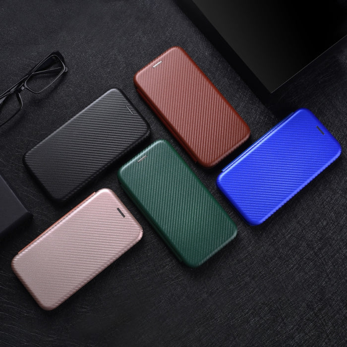 Textura de fibra de carbono Flip horizontal magnético TPU + PC + Funda de cuero PU con ranura para tarjeta, For OPPO Realme V3, For Samsung Galaxy A42 5G, For Vivo Y20 / Y20i (Indian), For Xiaomi Poco X3 NFC, For Xiaomi Redmi K30 Ultra