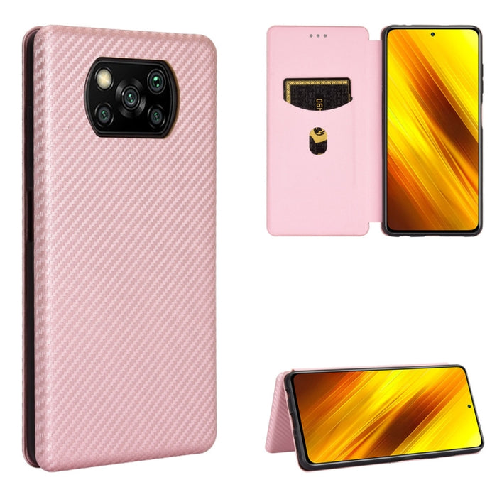 Textura de fibra de carbono Flip horizontal magnético TPU + PC + Funda de cuero PU con ranura para tarjeta, For OPPO Realme V3, For Samsung Galaxy A42 5G, For Vivo Y20 / Y20i (Indian), For Xiaomi Poco X3 NFC, For Xiaomi Redmi K30 Ultra