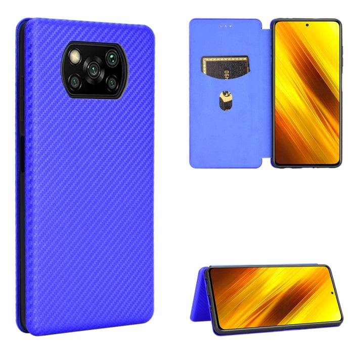 Textura de fibra de carbono Flip horizontal magnético TPU + PC + Funda de cuero PU con ranura para tarjeta, For OPPO Realme V3, For Samsung Galaxy A42 5G, For Vivo Y20 / Y20i (Indian), For Xiaomi Poco X3 NFC, For Xiaomi Redmi K30 Ultra