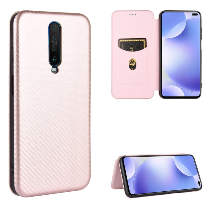 Textura de fibra de carbono Flip horizontal magnético TPU + PC + Funda de cuero PU con ranura para tarjeta, For OPPO Realme V3, For Samsung Galaxy A42 5G, For Vivo Y20 / Y20i (Indian), For Xiaomi Poco X3 NFC, For Xiaomi Redmi K30 Ultra