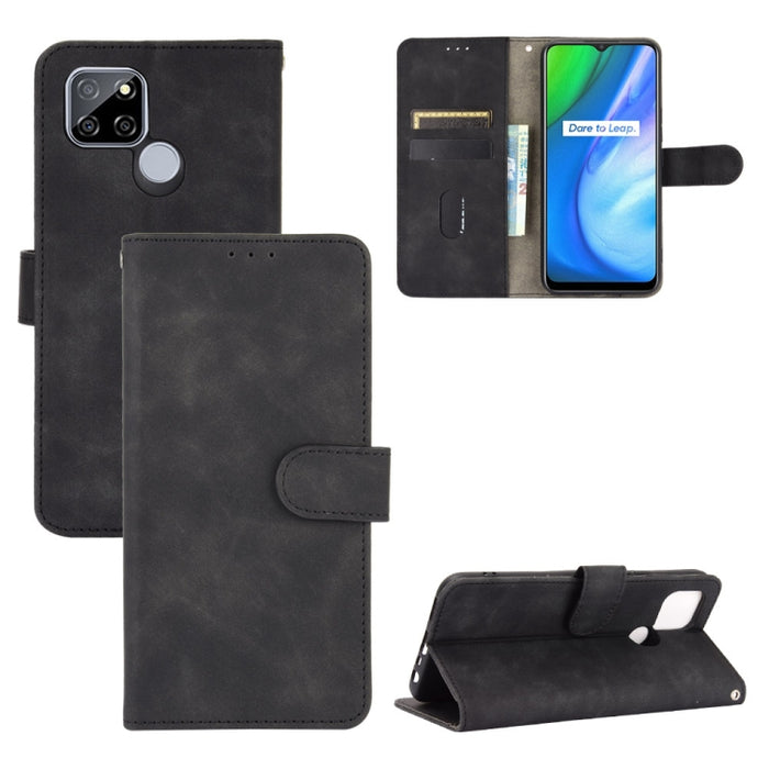 Funda de piel sintética con textura de piel de becerro con tapa horizontal y hebilla magnética con soporte, ranuras para tarjetas y cartera, For OPPO Realme V3, For OPPO Realme X7, For Samsung Galaxy A42 5G, For Vivo Y20 / Y20i (Indian)                ...