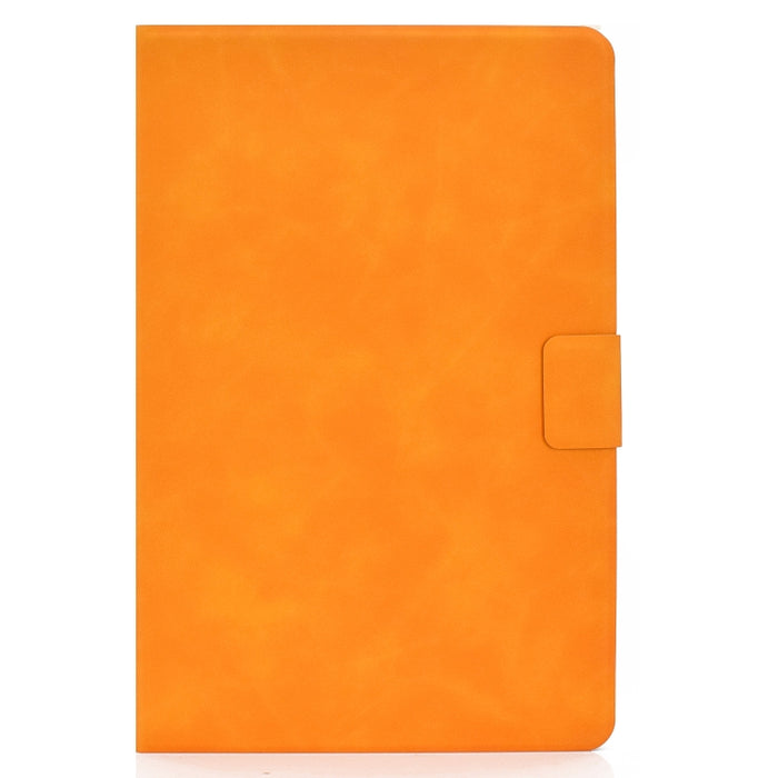 Estuche de cuero con tapa horizontal con textura de piel de vaca con soporte y ranuras para tarjetas y suspensión / activación