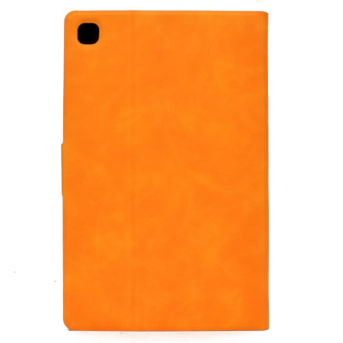 Estuche de cuero con tapa horizontal con textura de piel de vaca con soporte y ranuras para tarjetas y suspensión / activación