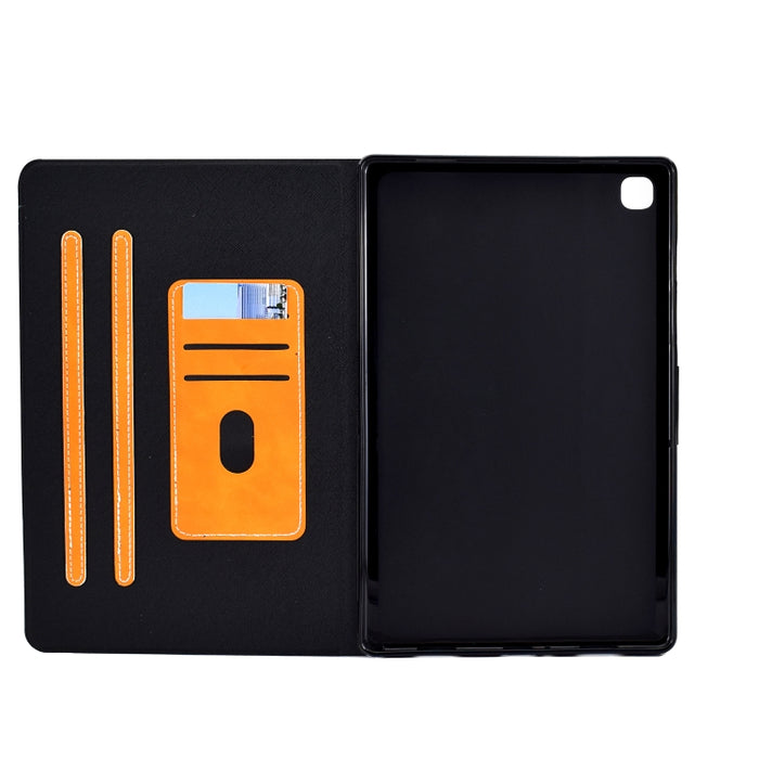 Estuche de cuero con tapa horizontal con textura de piel de vaca con soporte y ranuras para tarjetas y suspensión / activación