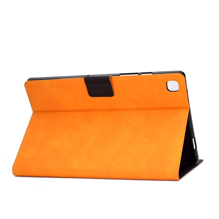 Estuche de cuero con tapa horizontal con textura de piel de vaca con soporte y ranuras para tarjetas y suspensión / activación