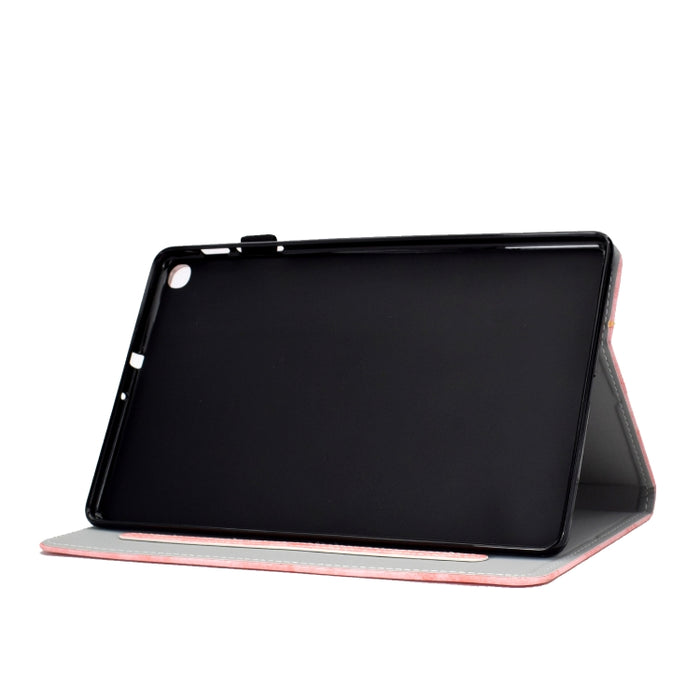 Estuche de cuero con textura de tela estilo mármol con soporte y ranura para tarjeta y ranura para bolígrafo y tira antideslizante