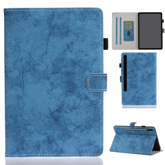 Estuche de cuero con textura de tela estilo mármol con soporte y ranura para tarjeta y ranura para bolígrafo y tira antideslizante