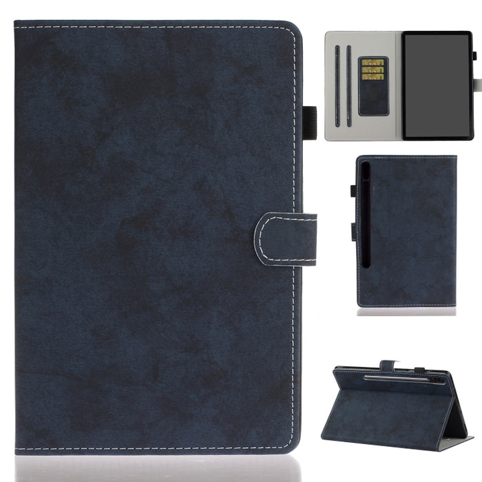 Estuche de cuero con textura de tela estilo mármol con soporte y ranura para tarjeta y ranura para bolígrafo y tira antideslizante
