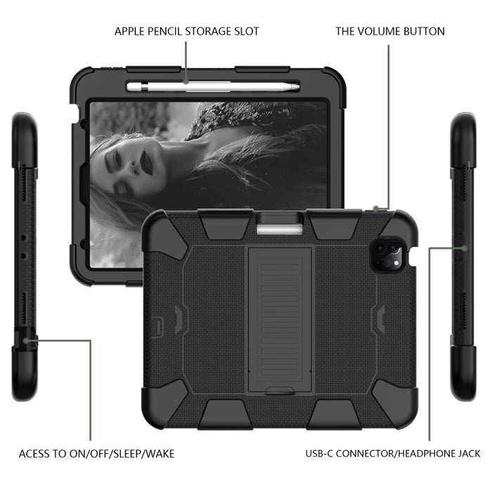 Funda protectora de silicona bicolor a prueba de golpes con soporte