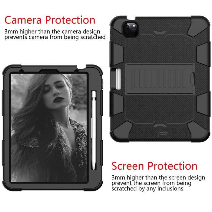 Funda protectora de silicona bicolor a prueba de golpes con soporte