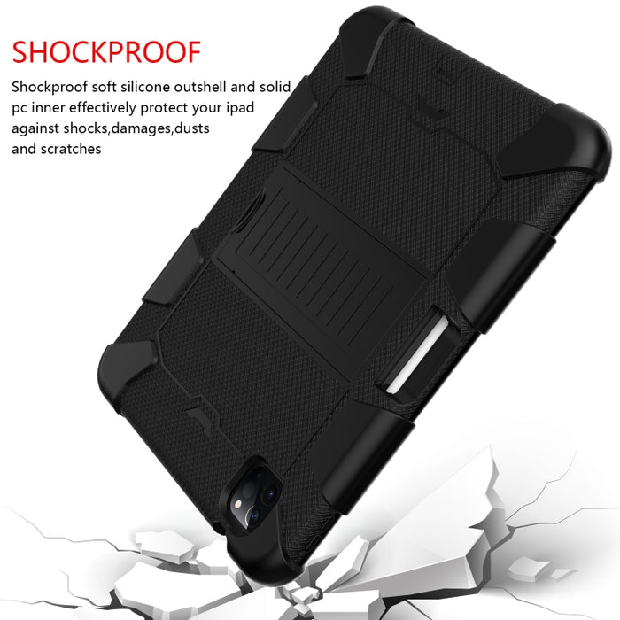 Funda protectora de silicona bicolor a prueba de golpes con soporte