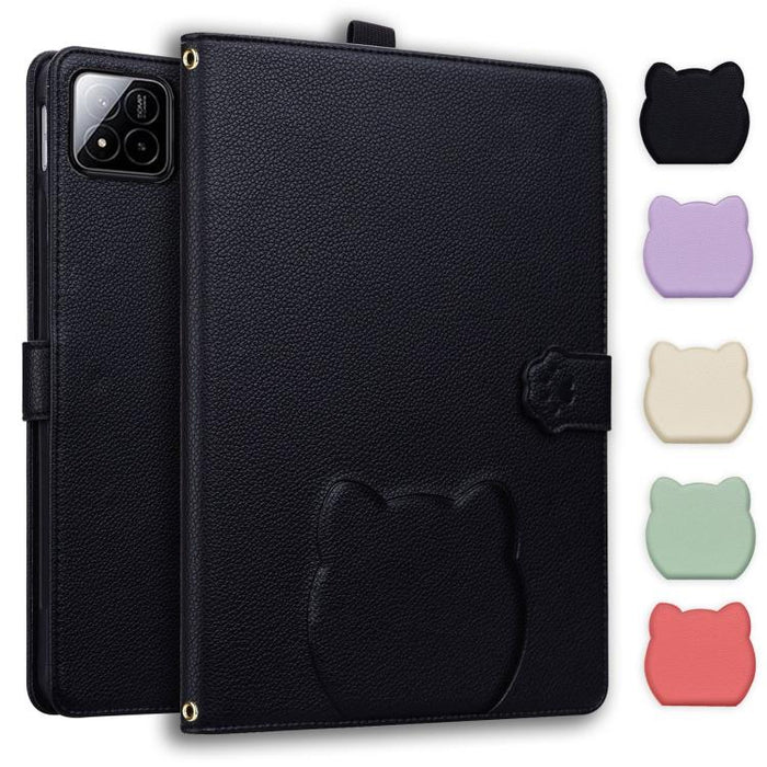 Funda para tablet de piel de lichi con tacto de piel de gato, For Xiaomi Redmi Pad 2 SE 9.7 2026, For Xiaomi Pad 8 / 8 Pro 7 / 7 Pro, For Xiaomi Redmi Pad 2 Pro / Pro / Poco Pad, For Xiaomi Redmi K Pad, For Xiaomi Redmi Pad 2, For Xiaomi Redmi Pad SE 8.7