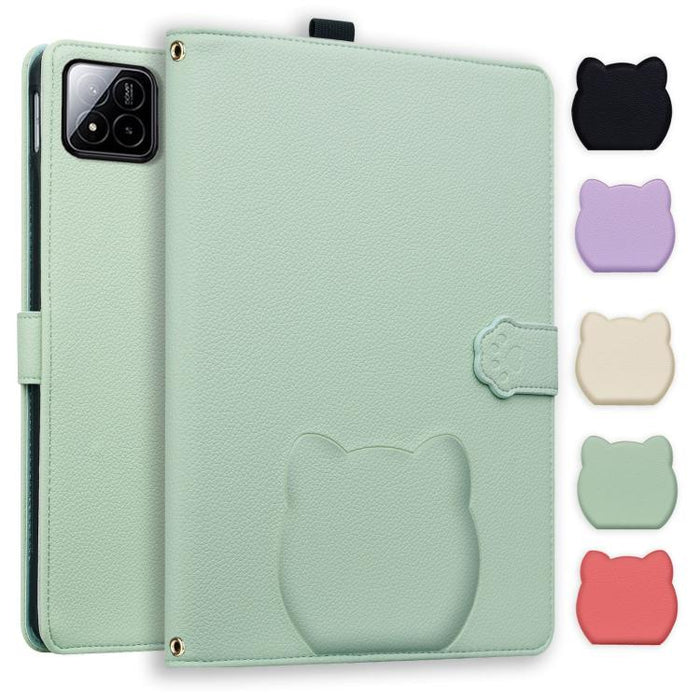 Funda para tablet de piel de lichi con tacto de piel de gato, For Xiaomi Redmi Pad 2 SE 9.7 2026, For Xiaomi Pad 8 / 8 Pro 7 / 7 Pro, For Xiaomi Redmi Pad 2 Pro / Pro / Poco Pad, For Xiaomi Redmi K Pad, For Xiaomi Redmi Pad 2, For Xiaomi Redmi Pad SE 8.7