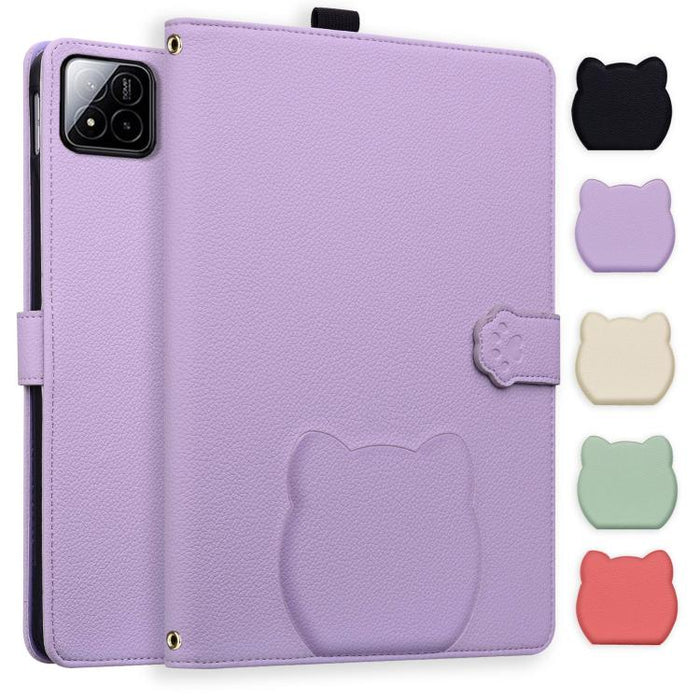 Funda para tablet de piel de lichi con tacto de piel de gato, For Xiaomi Redmi Pad 2 SE 9.7 2026, For Xiaomi Pad 8 / 8 Pro 7 / 7 Pro, For Xiaomi Redmi Pad 2 Pro / Pro / Poco Pad, For Xiaomi Redmi K Pad, For Xiaomi Redmi Pad 2, For Xiaomi Redmi Pad SE 8.7