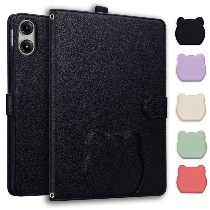 Funda para tablet de piel de lichi con tacto de piel de gato, For Xiaomi Redmi Pad 2 SE 9.7 2026, For Xiaomi Pad 8 / 8 Pro 7 / 7 Pro, For Xiaomi Redmi Pad 2 Pro / Pro / Poco Pad, For Xiaomi Redmi K Pad, For Xiaomi Redmi Pad 2, For Xiaomi Redmi Pad SE 8.7