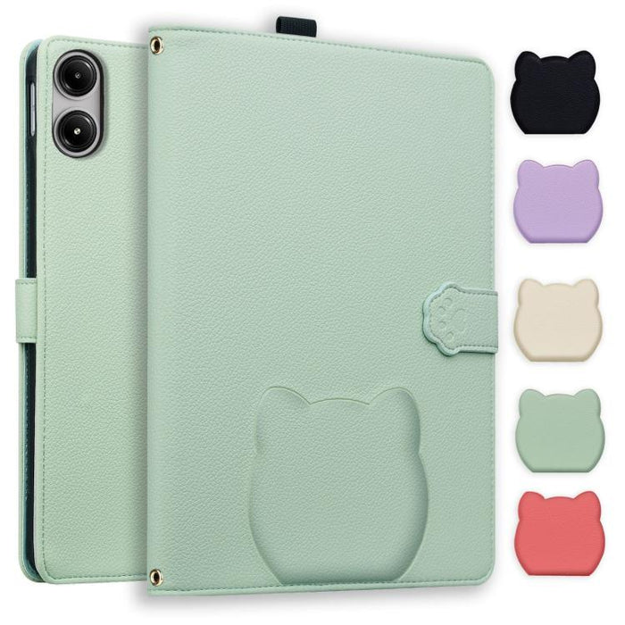 Funda para tablet de piel de lichi con tacto de piel de gato, For Xiaomi Redmi Pad 2 SE 9.7 2026, For Xiaomi Pad 8 / 8 Pro 7 / 7 Pro, For Xiaomi Redmi Pad 2 Pro / Pro / Poco Pad, For Xiaomi Redmi K Pad, For Xiaomi Redmi Pad 2, For Xiaomi Redmi Pad SE 8.7