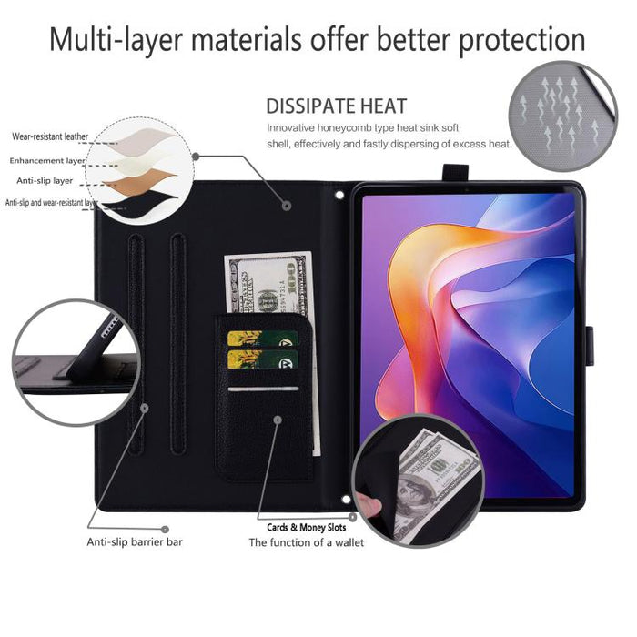 Funda para tablet de piel de lichi con tacto de piel de gato, For Xiaomi Redmi Pad 2 SE 9.7 2026, For Xiaomi Pad 8 / 8 Pro 7 / 7 Pro, For Xiaomi Redmi Pad 2 Pro / Pro / Poco Pad, For Xiaomi Redmi K Pad, For Xiaomi Redmi Pad 2, For Xiaomi Redmi Pad SE 8.7