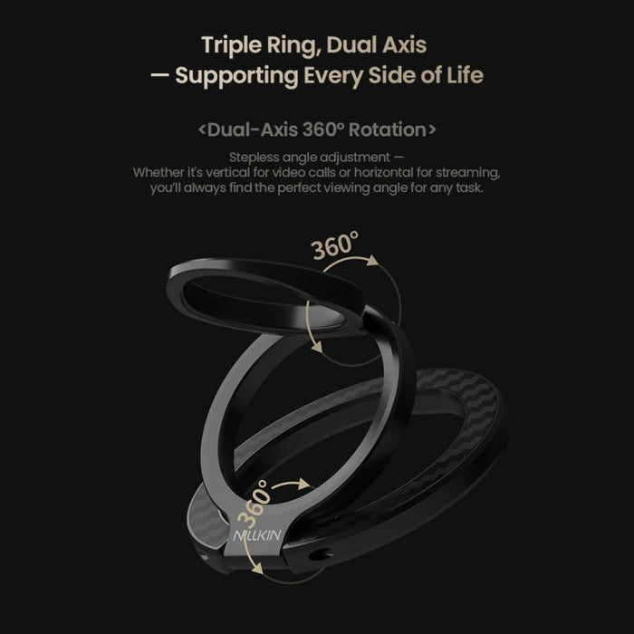 NILLKIN NKL13 FiberSnap 360 Degree Rotating Double-Sided Magnetic Finger Ring Phone Holder
