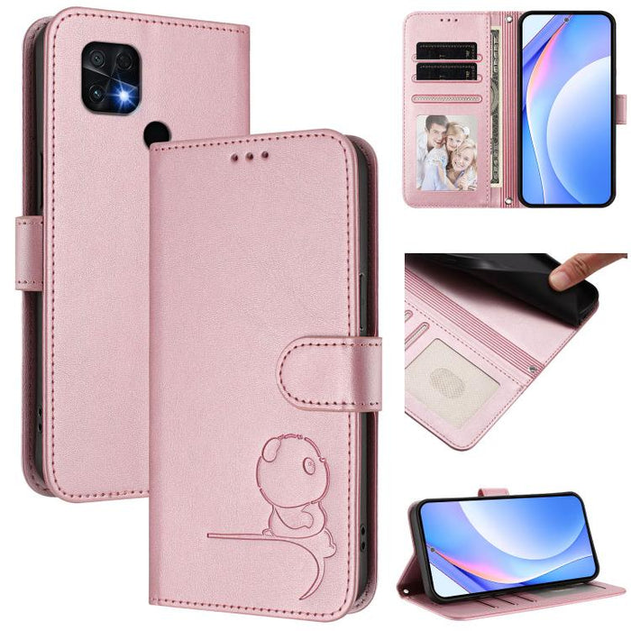 Funda de cuero RFID para teléfono con relieve de panda y cordón, For Xiaomi Poco M4 Pro 4G, For Xiaomi Poco X4 Pro 5G