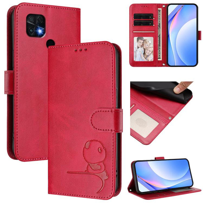 Funda de cuero RFID para teléfono con relieve de panda y cordón, For Xiaomi Poco M4 Pro 4G, For Xiaomi Poco X4 Pro 5G