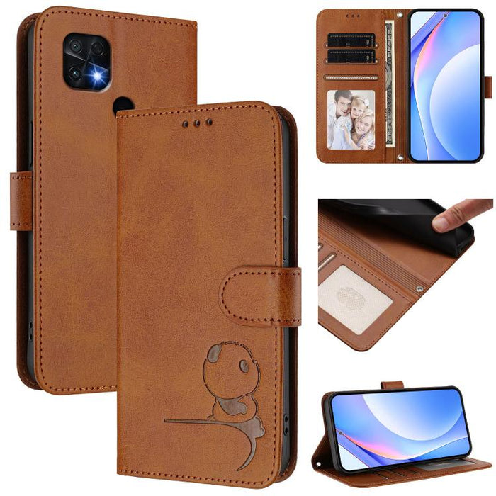 Funda de cuero RFID para teléfono con relieve de panda y cordón, For Xiaomi Poco M4 Pro 4G, For Xiaomi Poco X4 Pro 5G