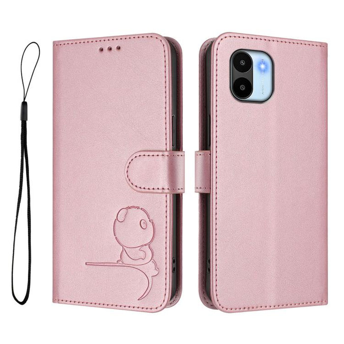 Funda de cuero RFID para teléfono con relieve de panda y cordón, For Redmi 11A / Xiaomi Poco C55, For Redmi Note 12 Pro 5G Global / India, For Redmi Note 12 5G Global / India