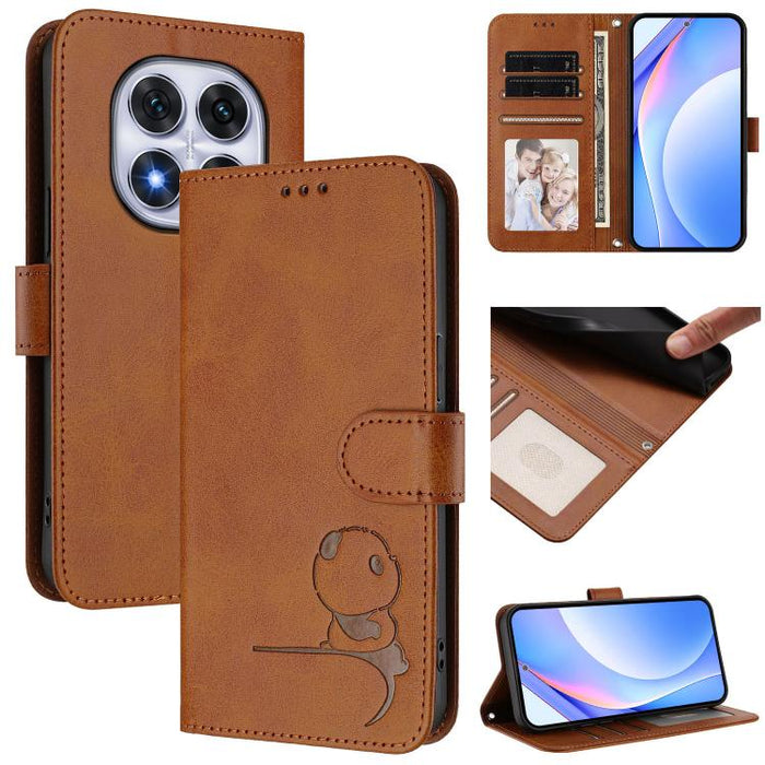 Funda de cuero RFID para teléfono con relieve de panda y cordón, For Redmi A7 Pro 171mm / Poco C85x 5G, For Redmi Turbo 5 Max / Poco X8 Pro Max, For Redmi Turbo 5 / Poco X8 Pro 5G, For Redmi Note 15 Pro+ 5G Global 163.3mm                               ...
