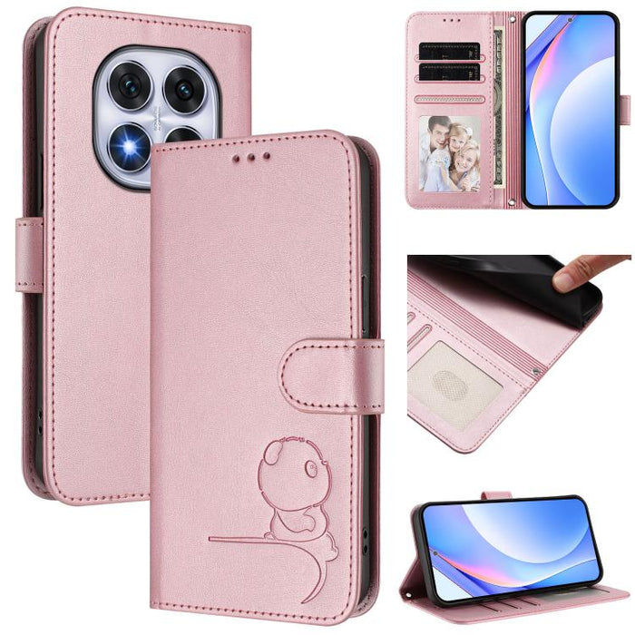 Funda de cuero RFID para teléfono con relieve de panda y cordón, For Redmi A7 Pro 171mm / Poco C85x 5G, For Redmi Turbo 5 Max / Poco X8 Pro Max, For Redmi Turbo 5 / Poco X8 Pro 5G, For Redmi Note 15 Pro+ 5G Global 163.3mm                               ...